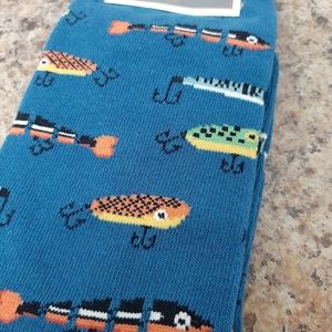 Socksmith Mens Cotton Crew Socks Fishing Lures